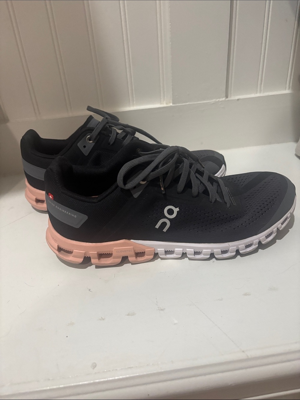 On Running Women's Black and Peach Cloudswift Running Shoes